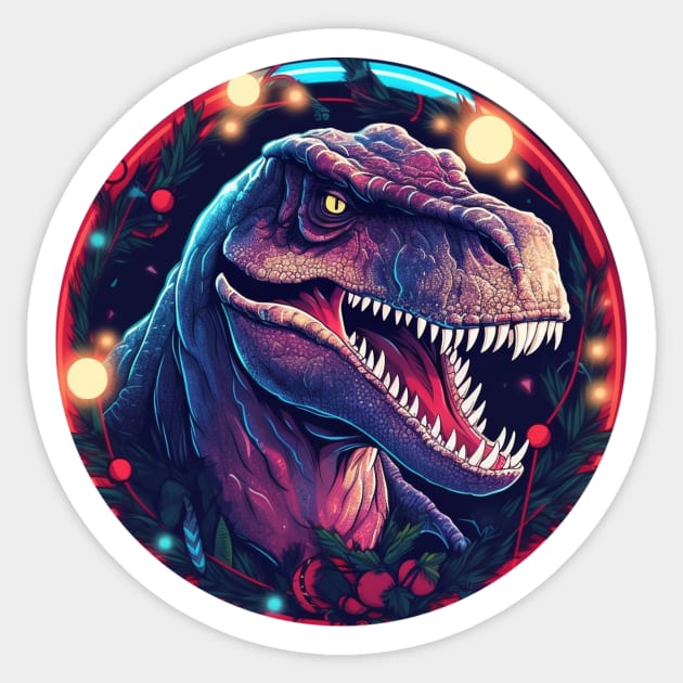 T rex in Ornament, Love Dinosaurs Sticker by logiamerch